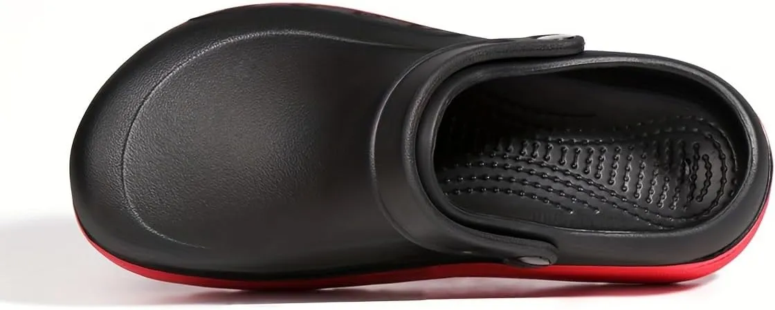 [ Waterproof Chef Shoes] Slip On Waterproof & Oil Proof Hollow Out Chef Shoes, Comfy Non Slip Casual Safety Clogs