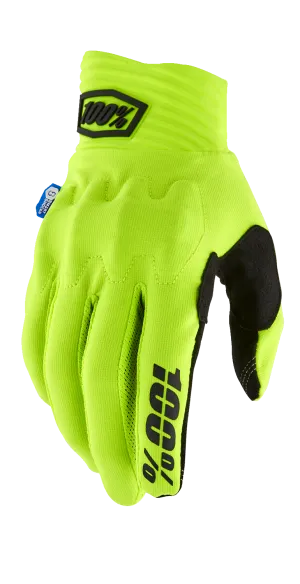 100% Cognito Smart Shock Gloves - Fluorescent Yellow - Medium 10014-00041