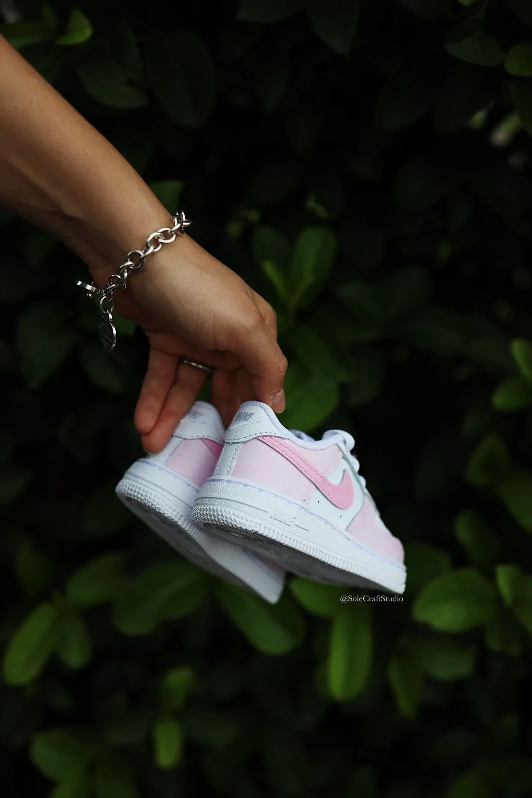 Air Force 1 Low Custom Kids Shoes Bubblegum Pink Hand Painted AF1 Sneakers