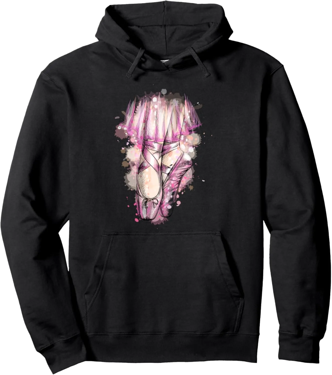 BALLERINA IN BALLET POINTE SHOES, TOE DANCING Pullover Hoodie
