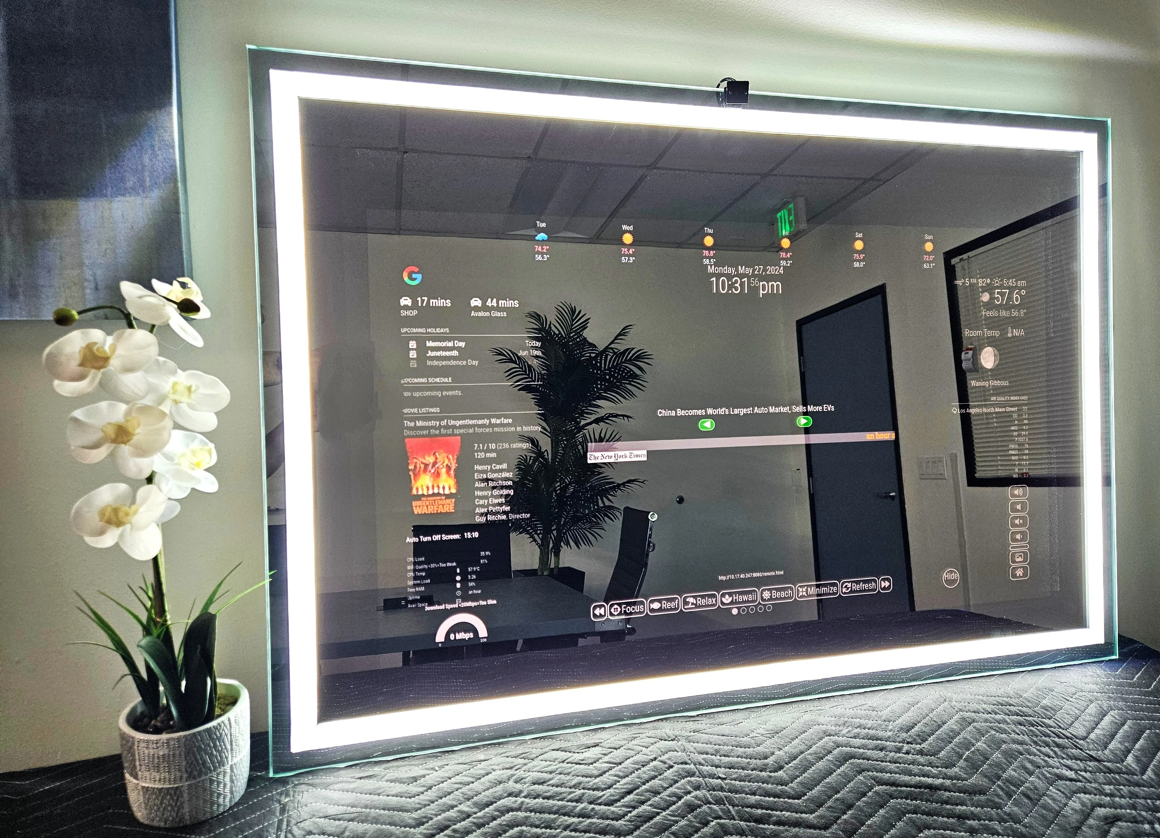 Customize Your Frameless Google Assistant Smart Vanity Mirror - Choose Your Display and Mirror Size