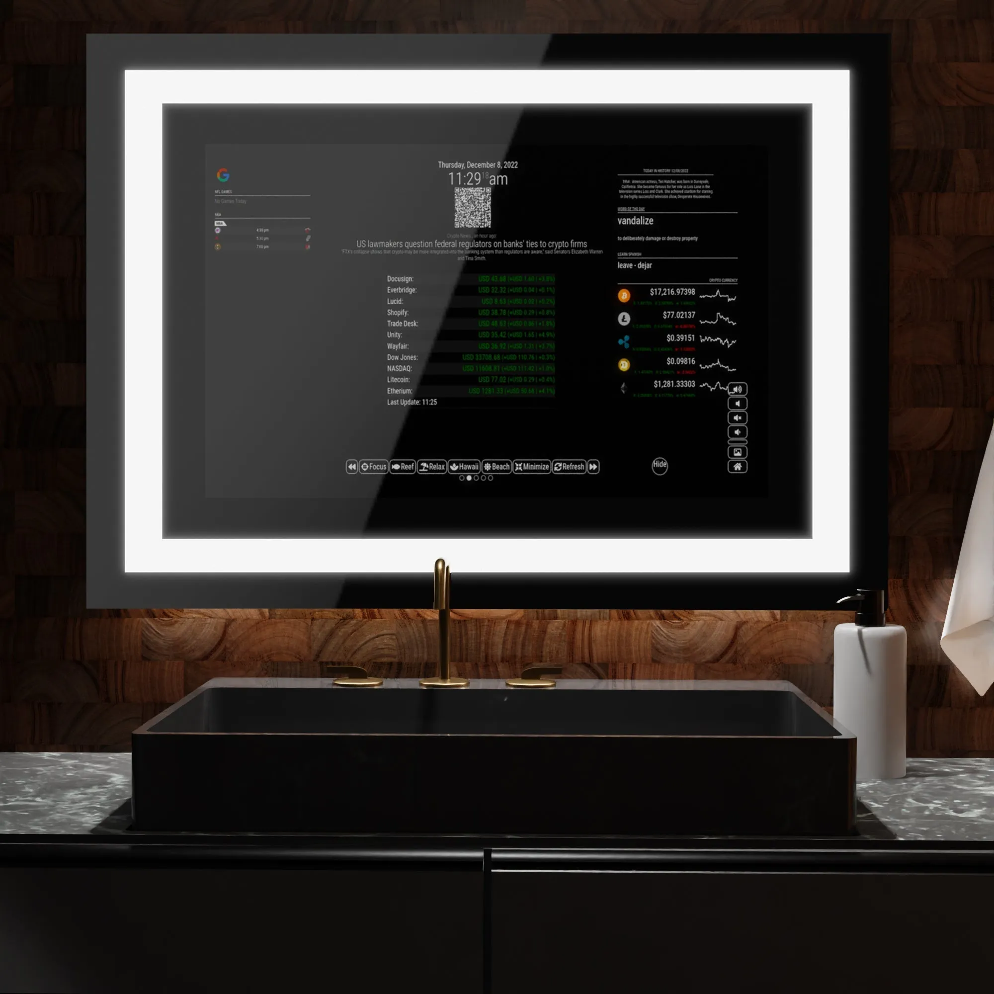 Customize Your Frameless Google Assistant Smart Vanity Mirror - Choose Your Display and Mirror Size