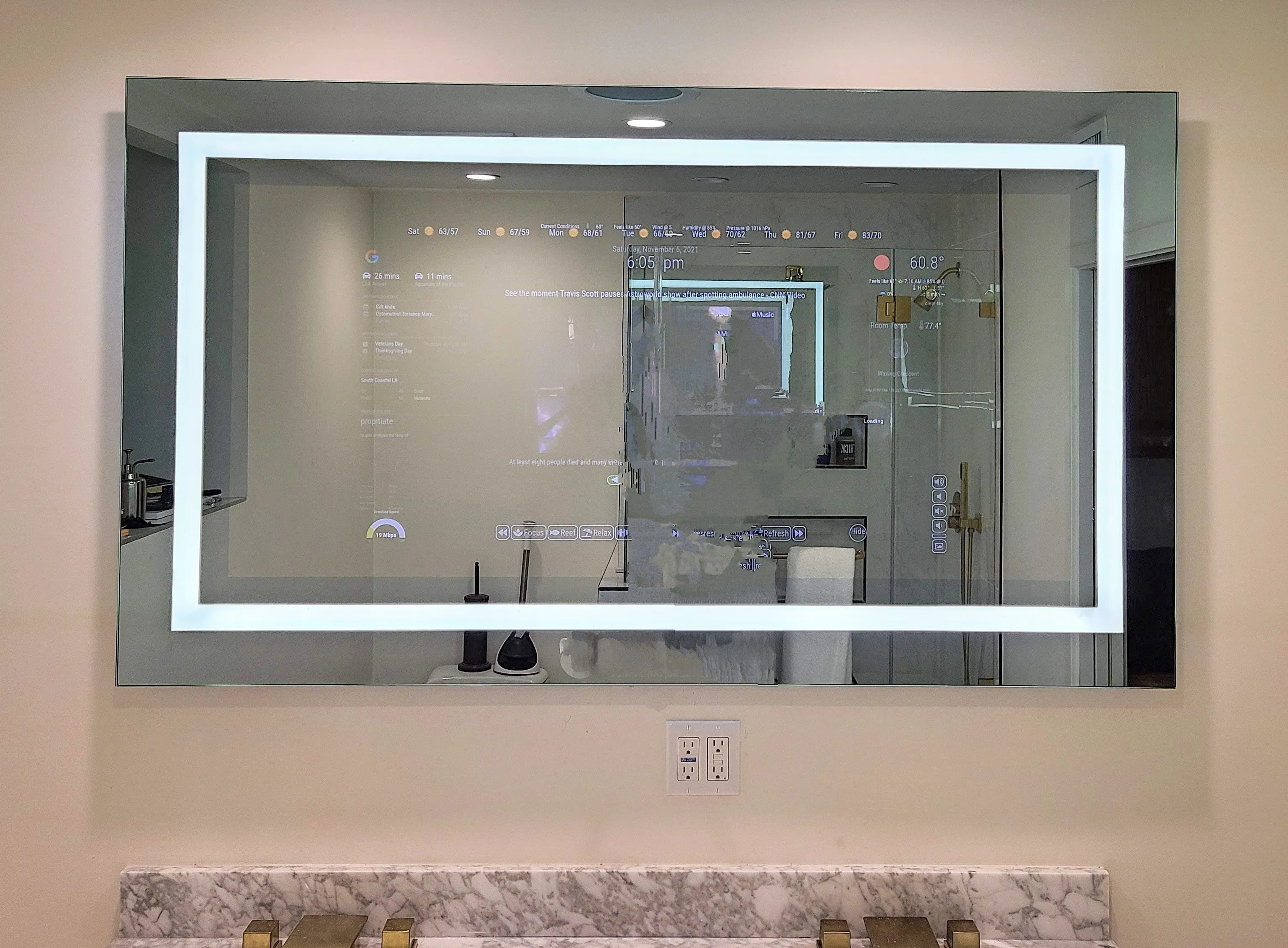 Customize Your Frameless Google Assistant Smart Vanity Mirror - Choose Your Display and Mirror Size