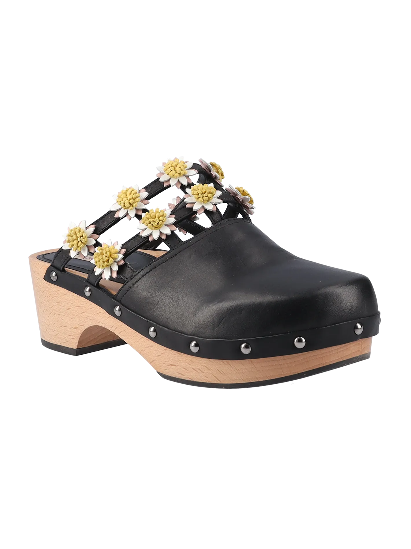 daisy leather clogs