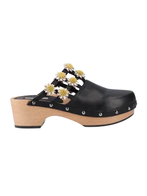 daisy leather clogs