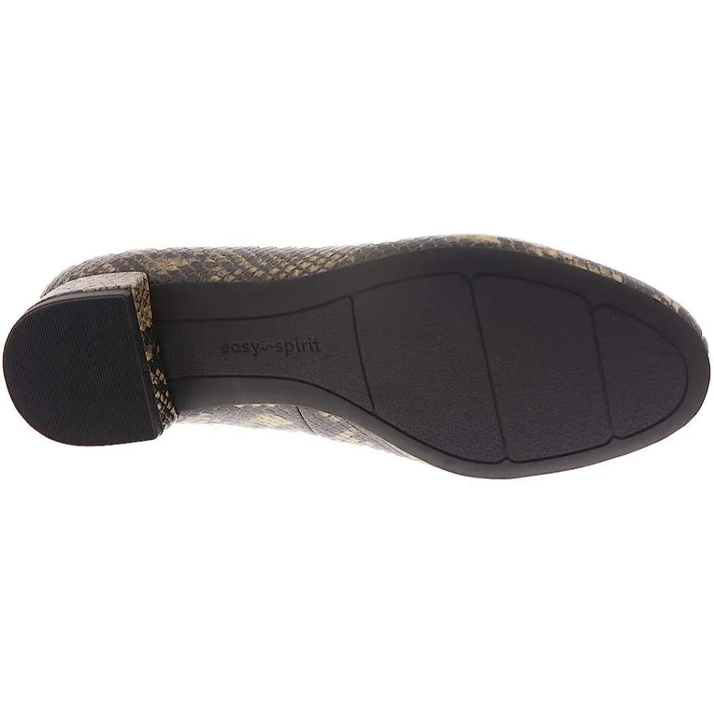 Easy Spirit Bell Taupe Snake Womens Slip On Ballet Flat