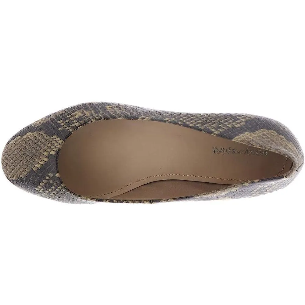 Easy Spirit Bell Taupe Snake Womens Slip On Ballet Flat