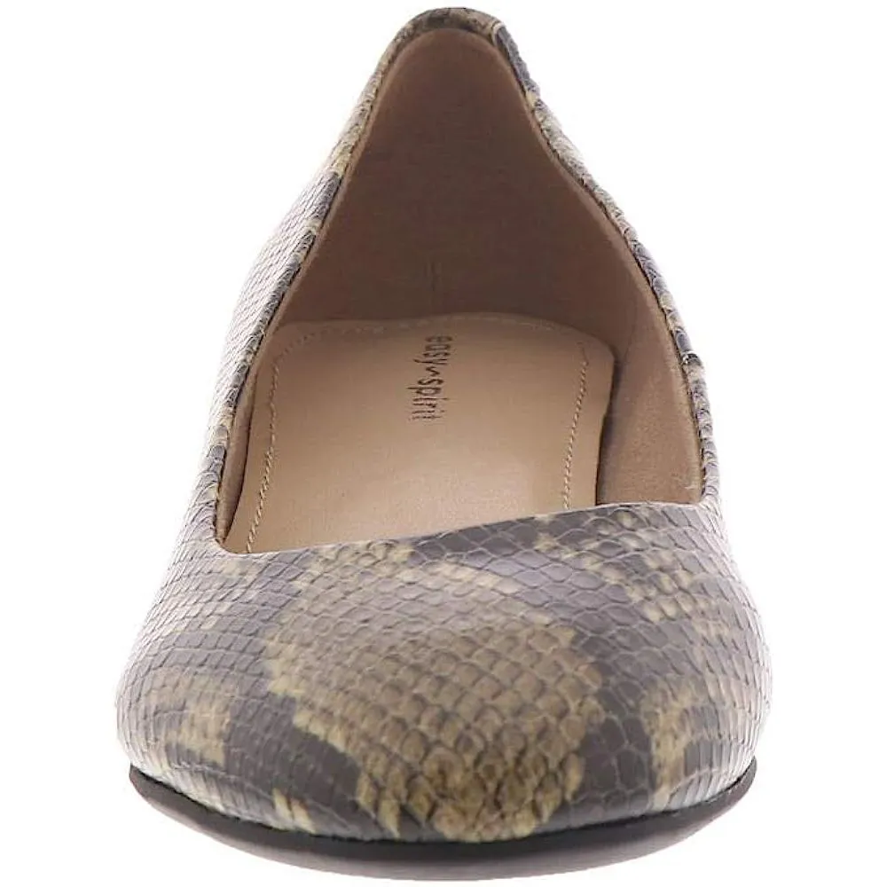 Easy Spirit Bell Taupe Snake Womens Slip On Ballet Flat