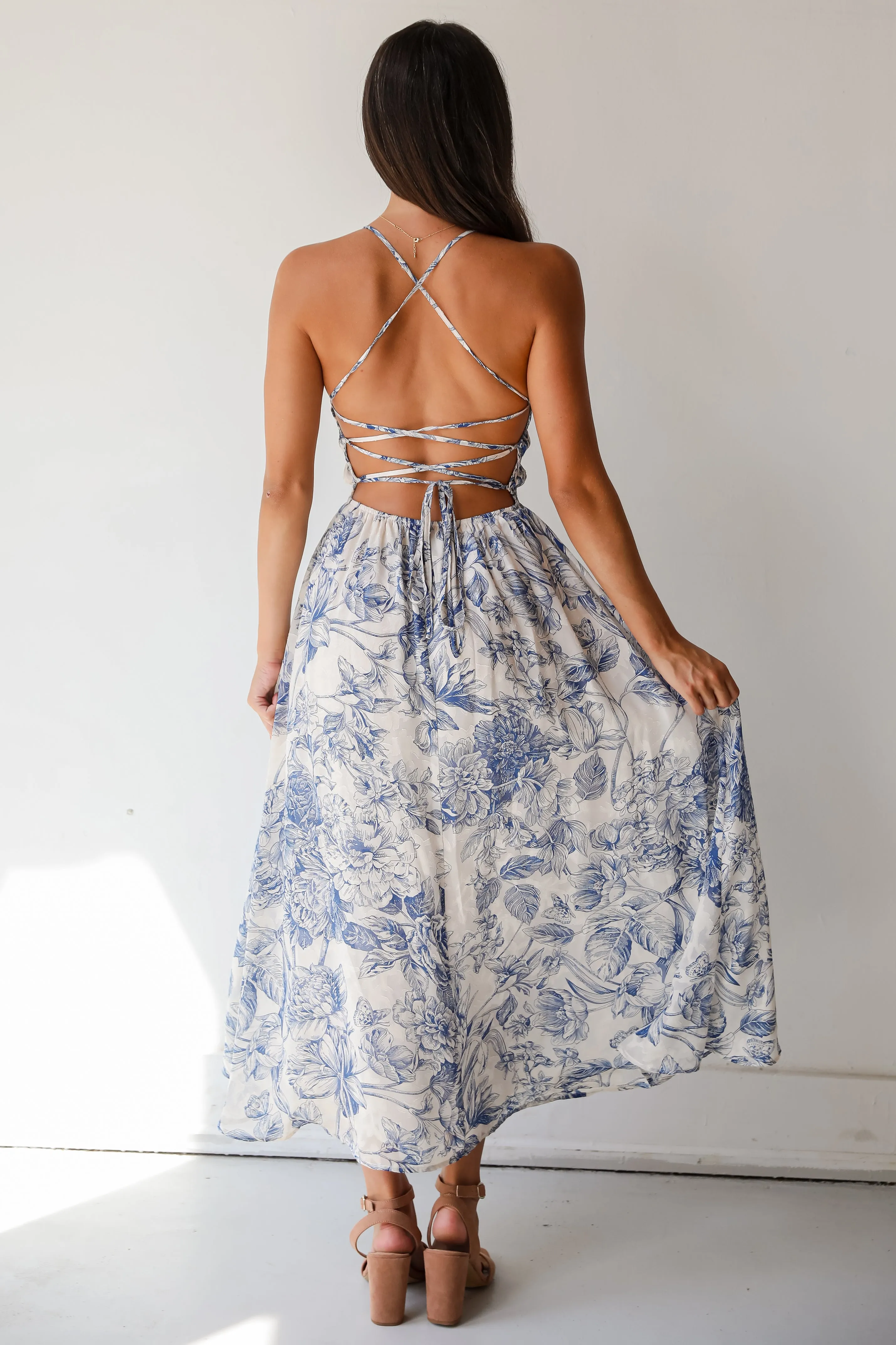 FINAL SALE - Modern Composure Cream Floral Maxi Dress