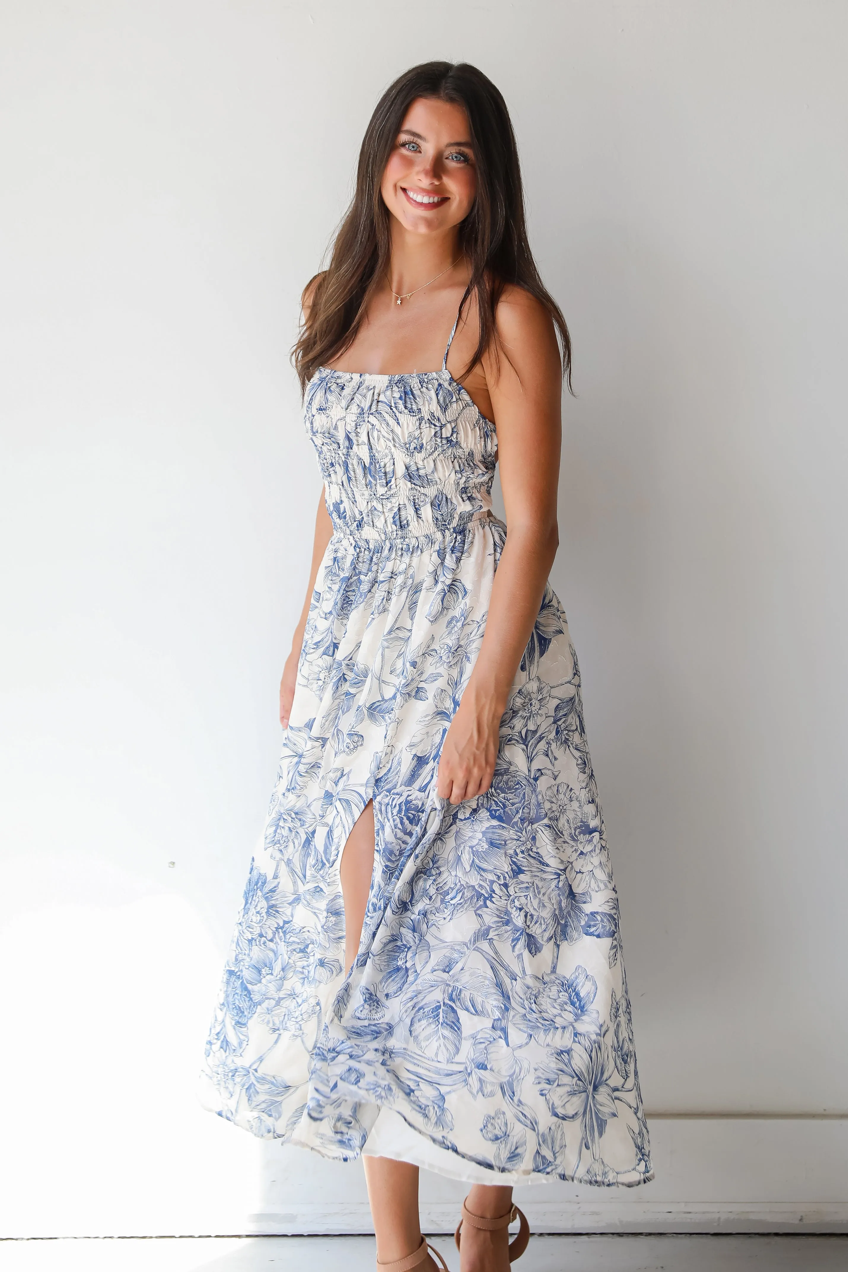 FINAL SALE - Modern Composure Cream Floral Maxi Dress