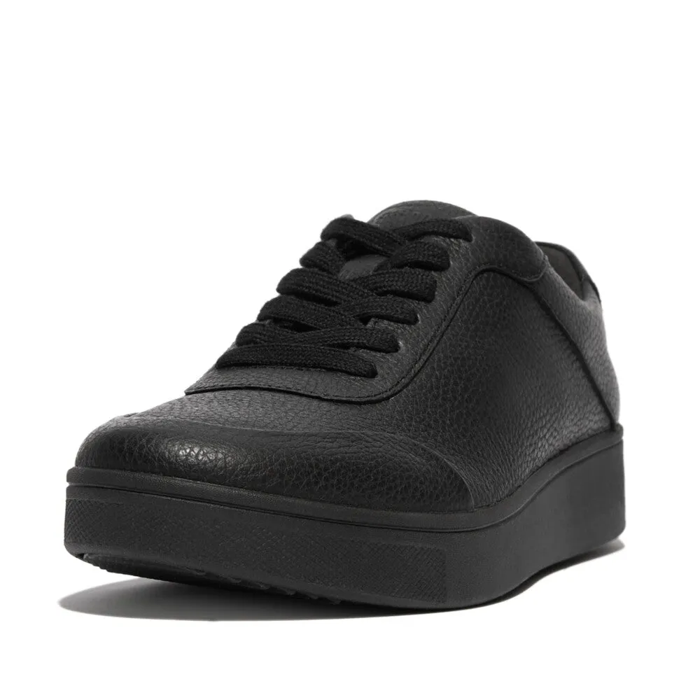 FitFlop Rally Tumbled-Leather Sneakers Black