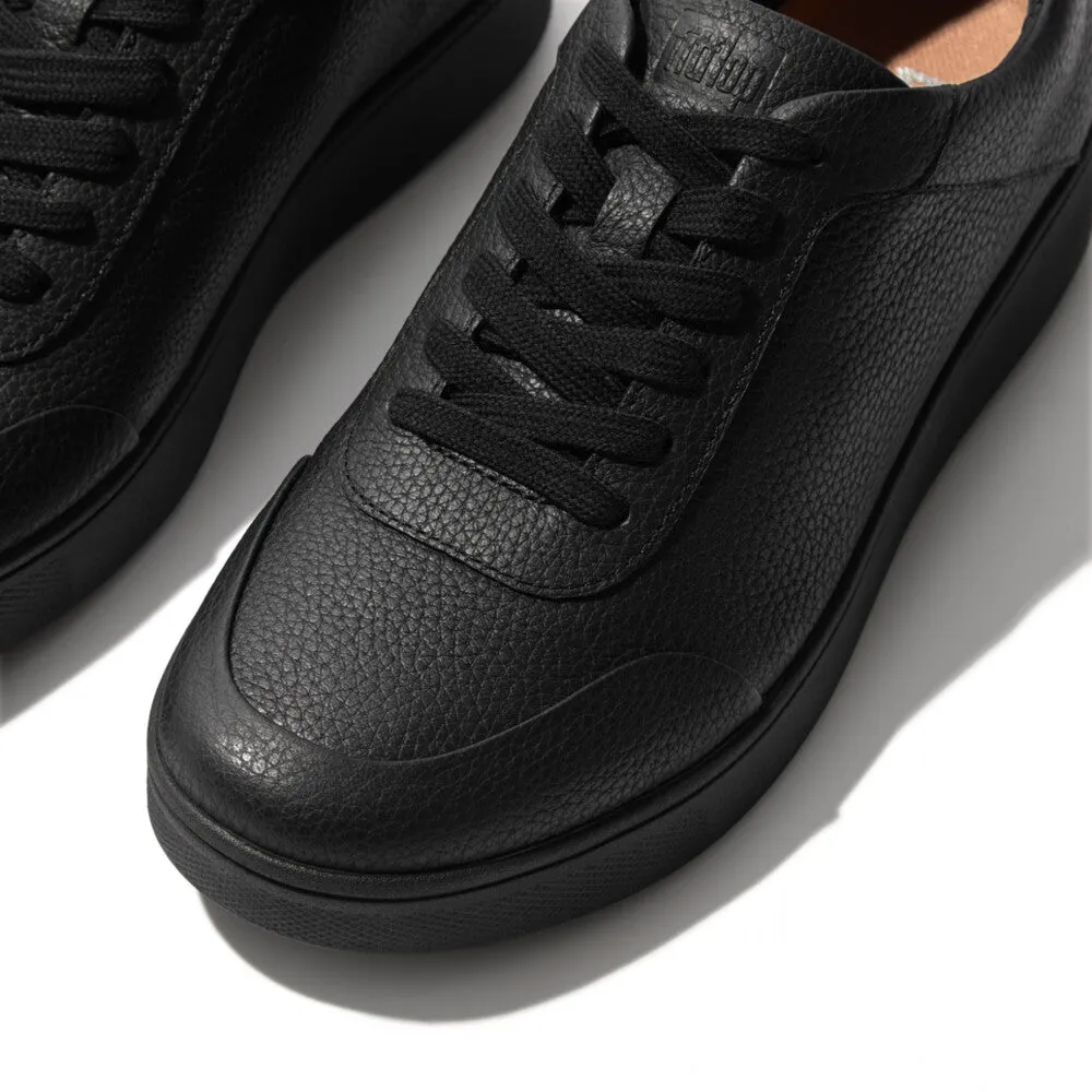 FitFlop Rally Tumbled-Leather Sneakers Black