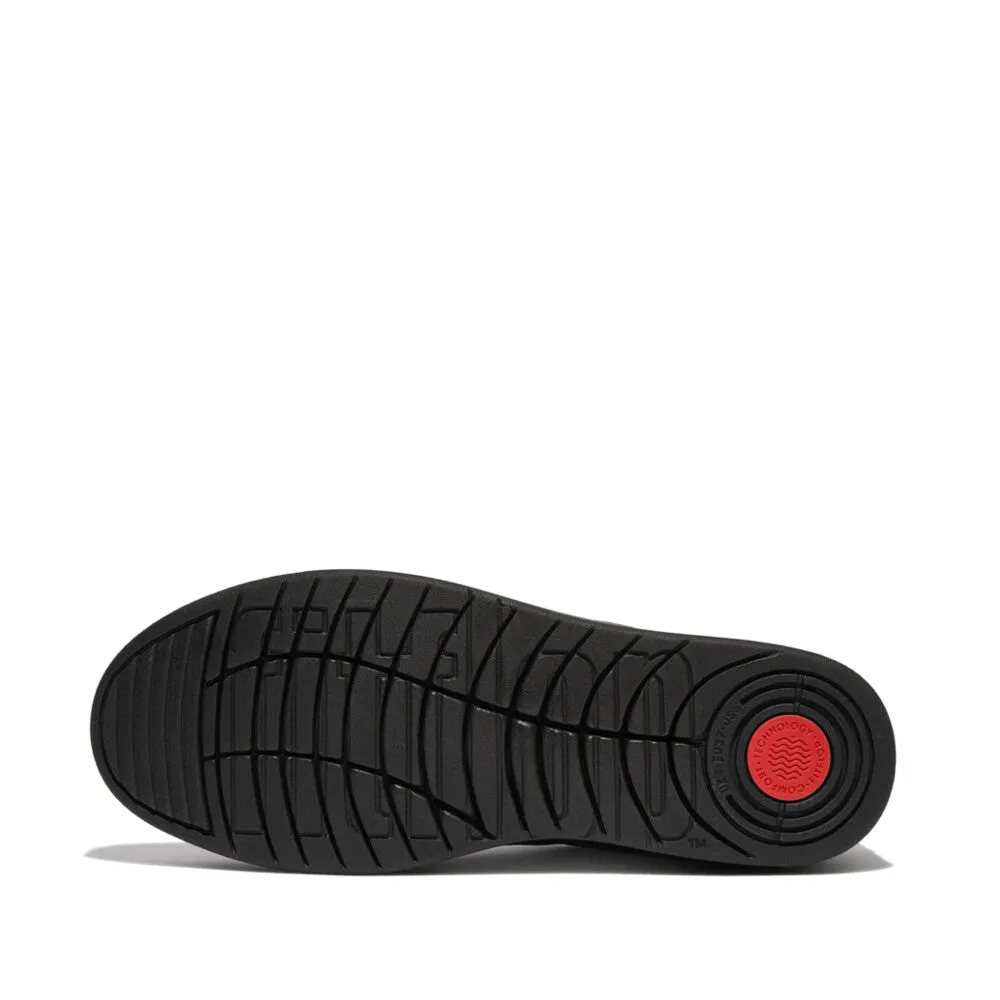 FitFlop Rally Tumbled-Leather Sneakers Black