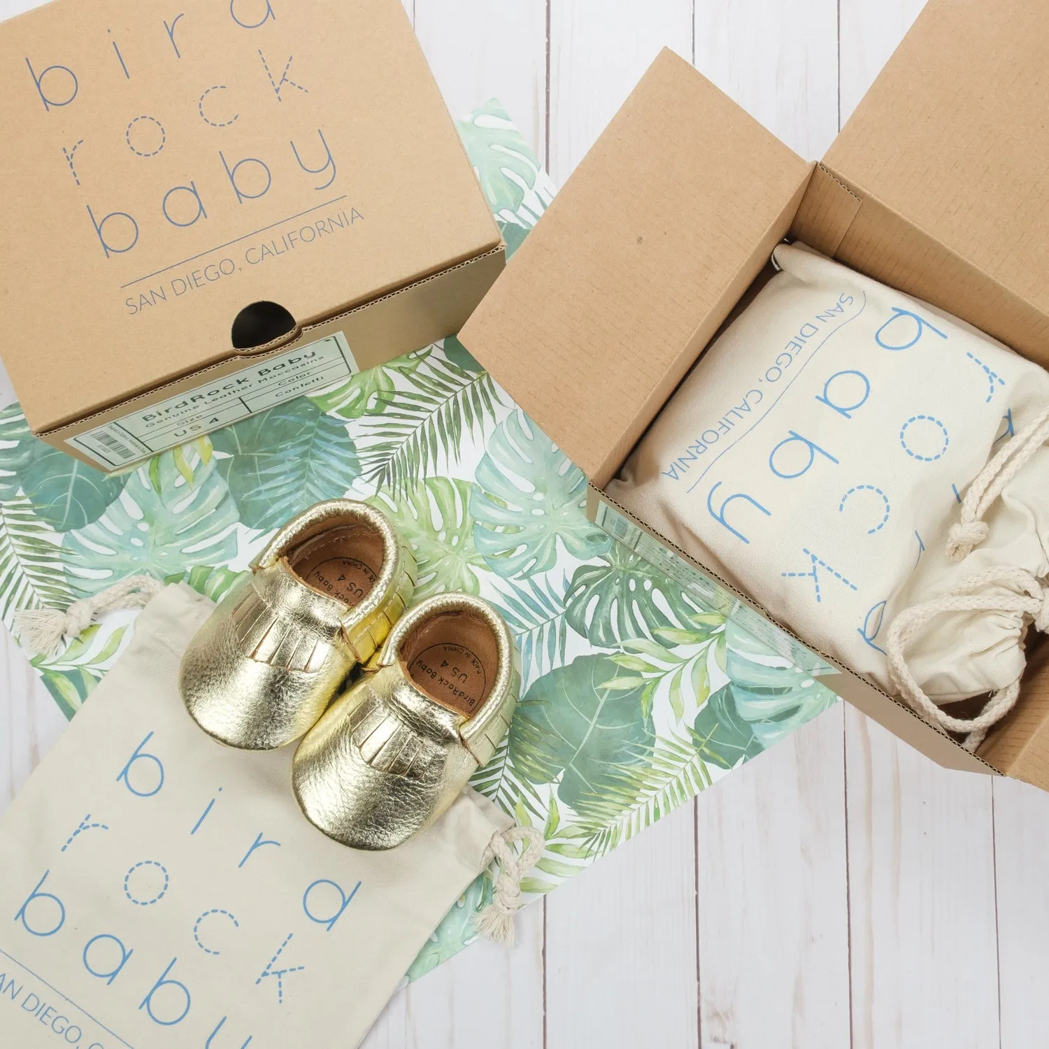 Gold Baby Moccasins