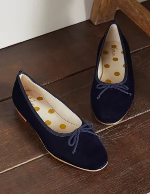 High Cut Ballerinas-Navy Velvet