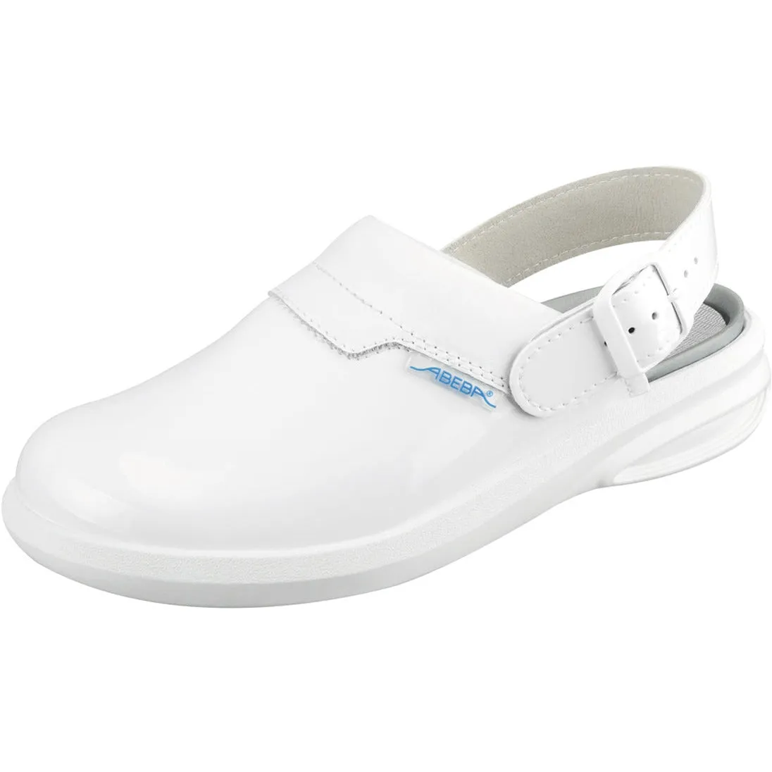 Occupational Shoes Easy Clog Patent - White Microfiber
