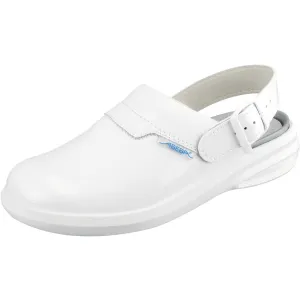 Occupational Shoes Easy Clog Patent - White Microfiber