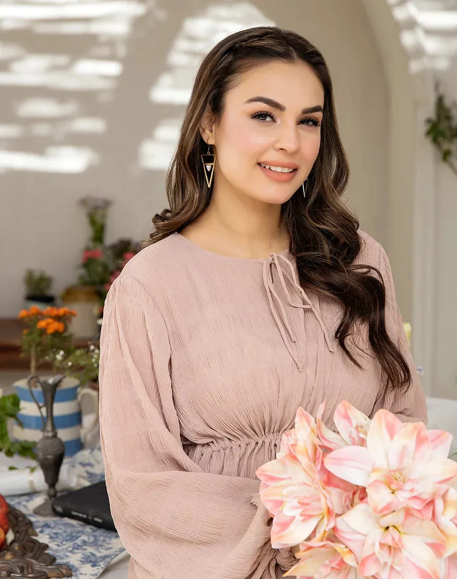 Pastel Mirage- Long Sleeve Chiffon Dress