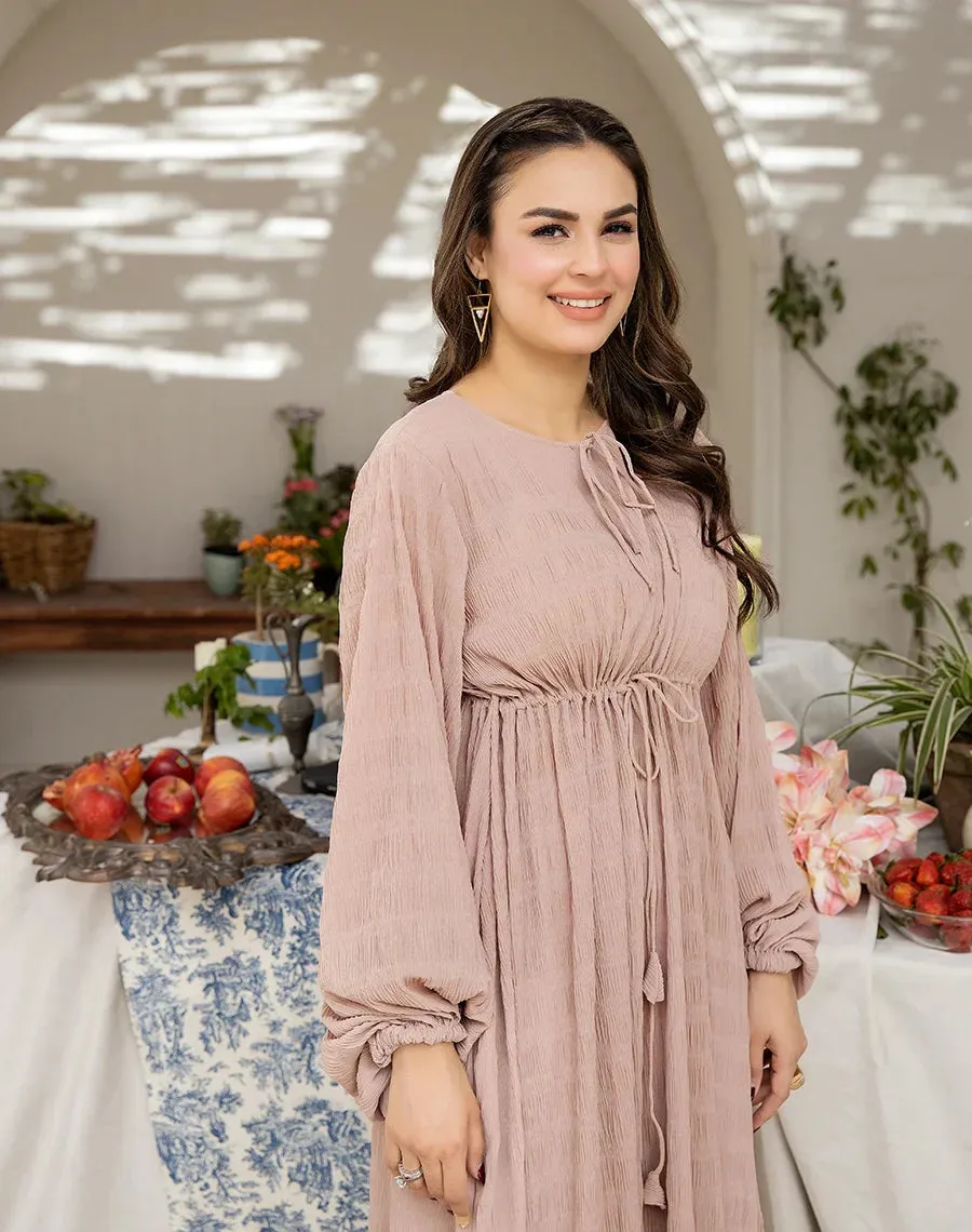 Pastel Mirage- Long Sleeve Chiffon Dress