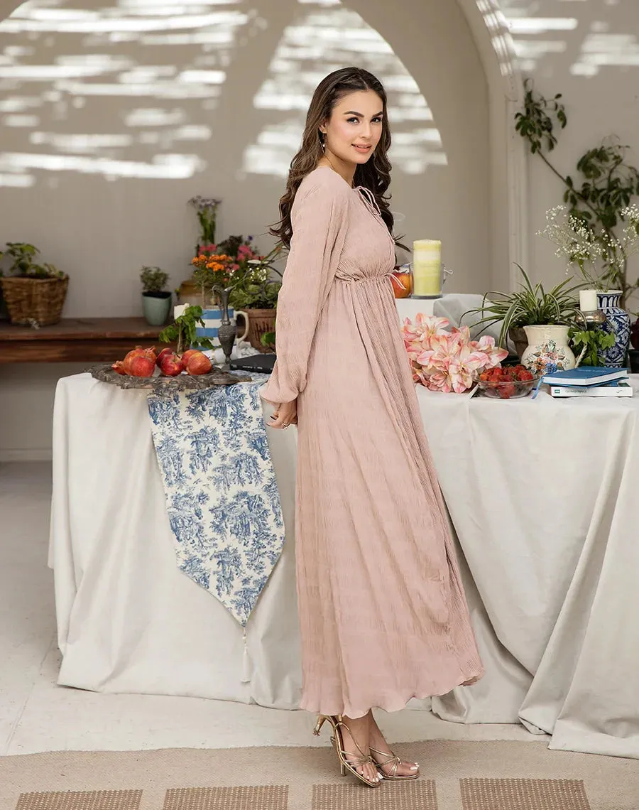 Pastel Mirage- Long Sleeve Chiffon Dress