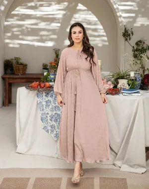 Pastel Mirage- Long Sleeve Chiffon Dress