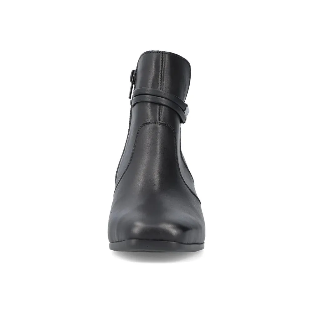 Rieker Susi 73 Black Leather Bootie (Women's)