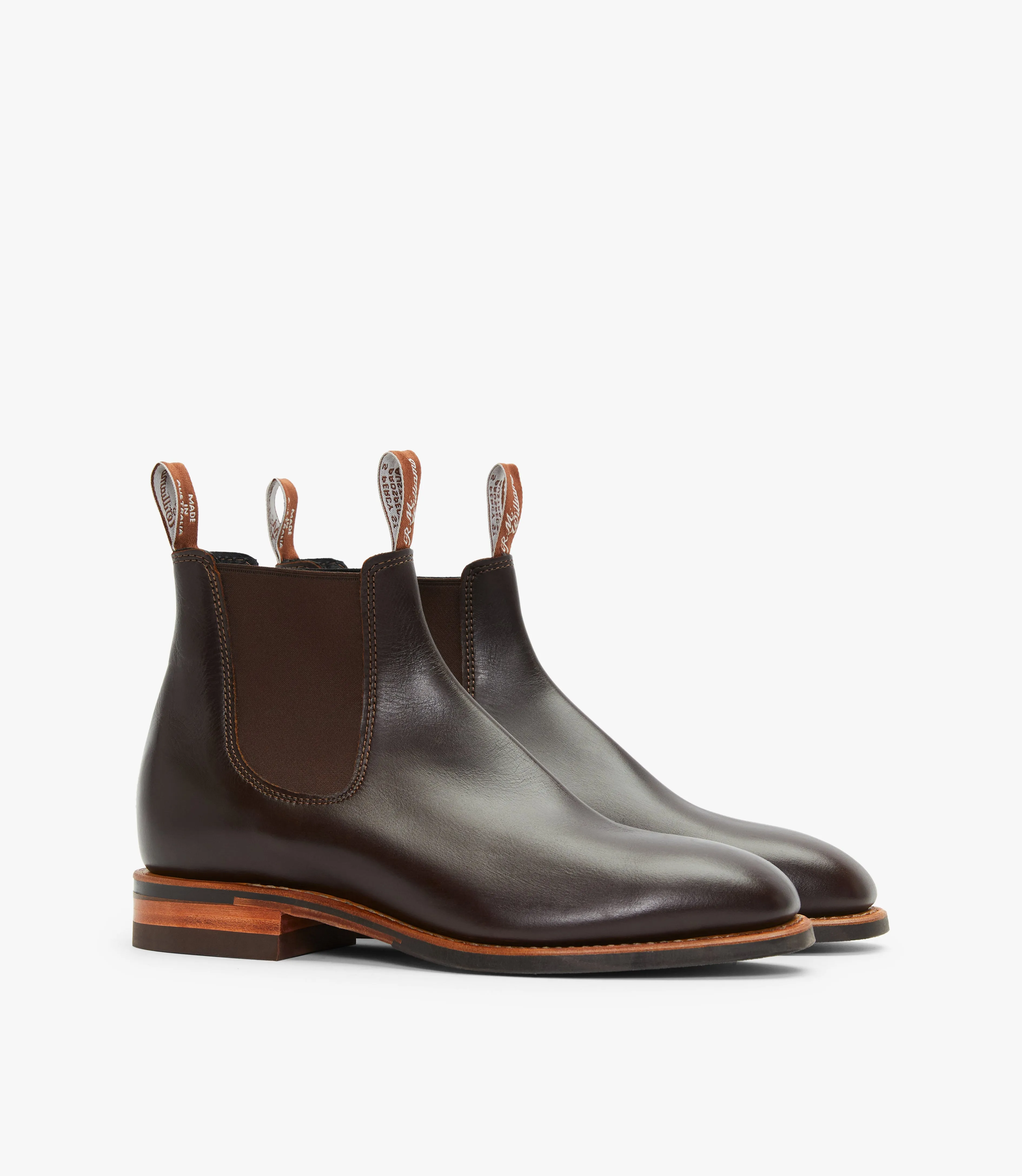 R.M.Williams - Dynamic Flex Craftsman - Brown Elastics - Raw Edge - Yearling Leather - Rum - H Fit