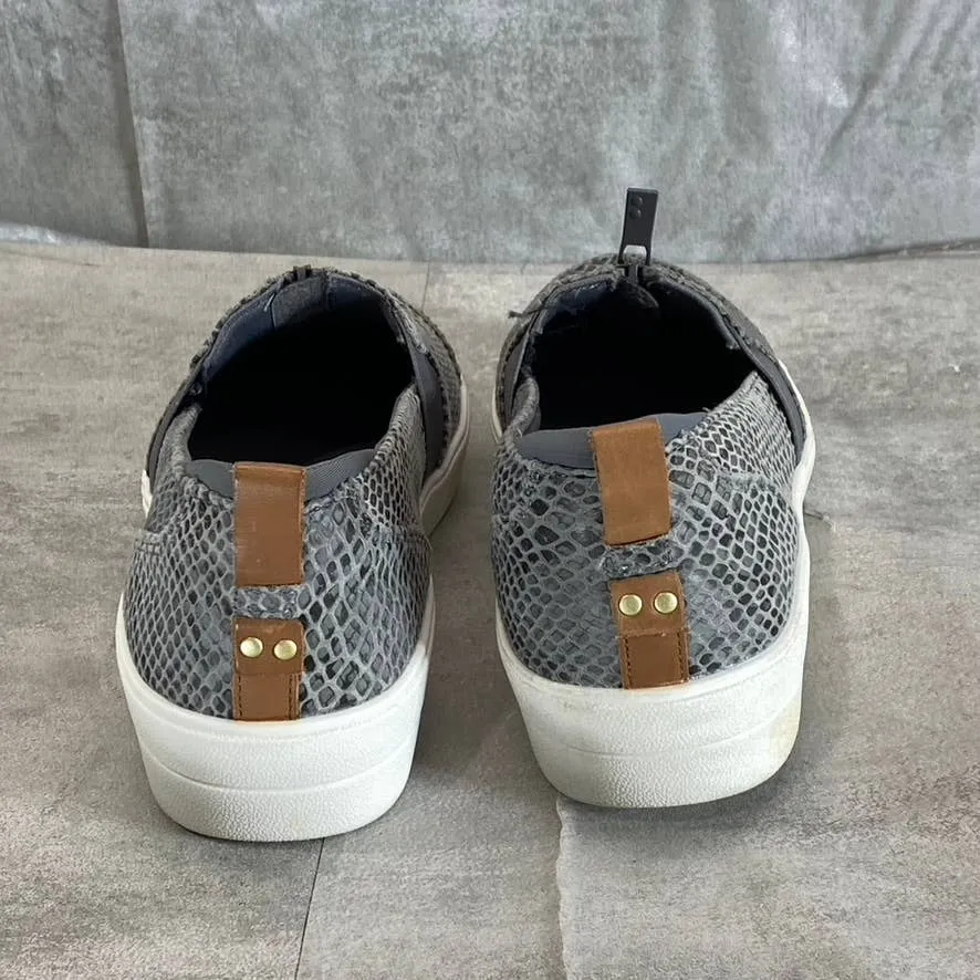 RYKA Women's Quiet Grey Vivvi Embossed Stain-Resistant Slip-On Sneakers SZ 8.5