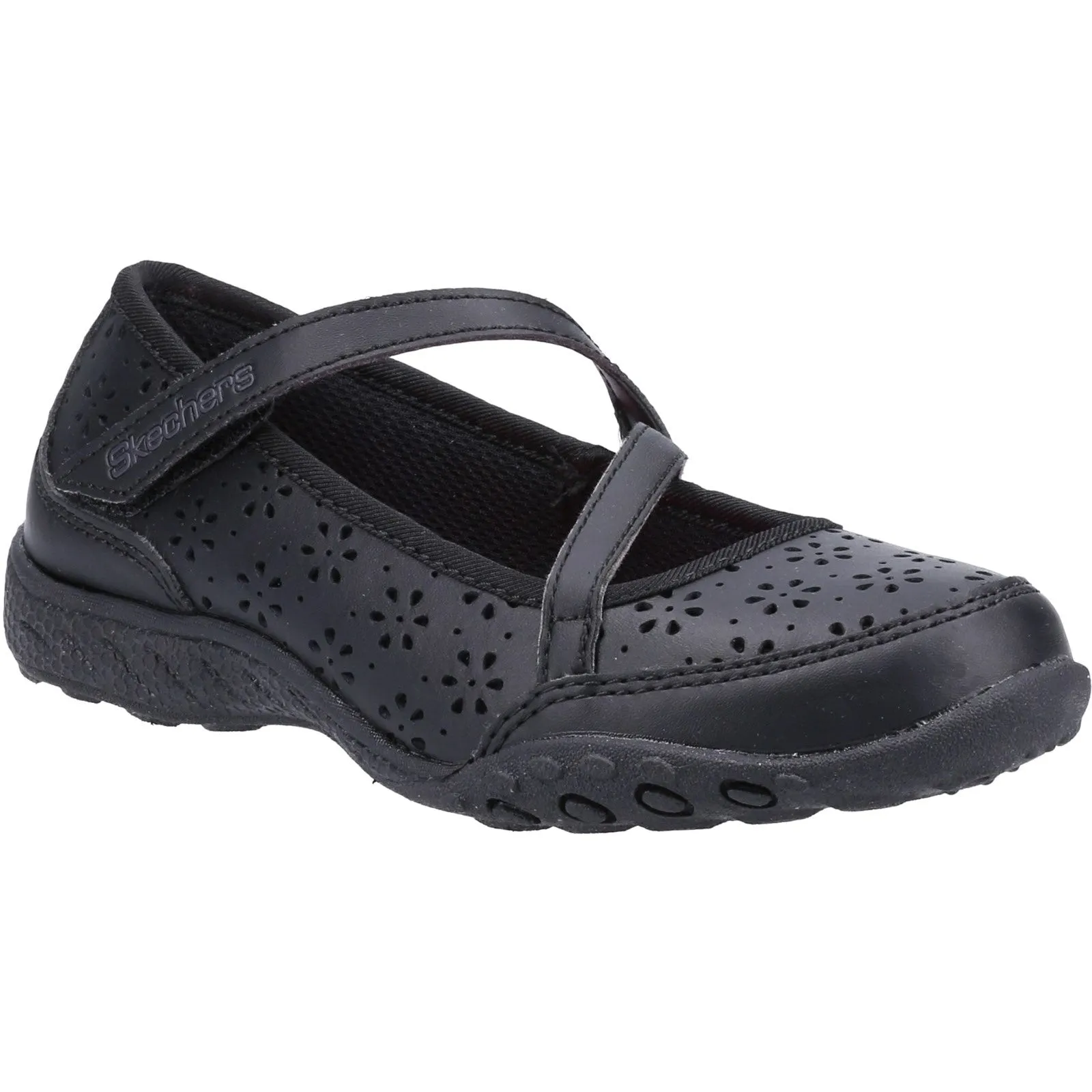 Skechers Breathe-Easy Playground Poppies School Shoes