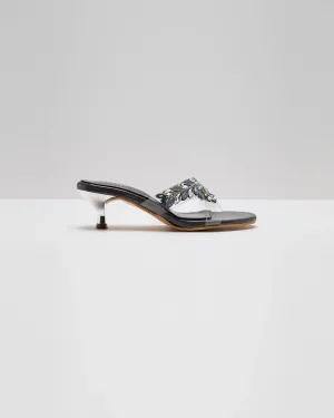Stone Embellished Pumps - Titanium Grey