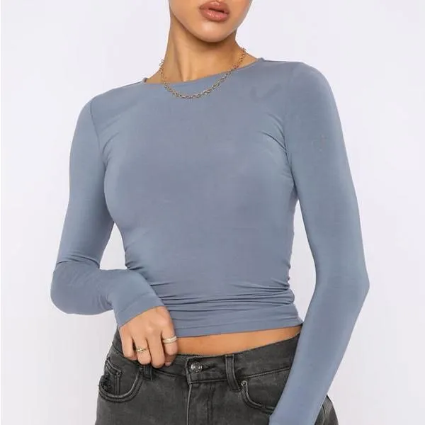 Women's Fall Casual Slim Fit Crop Top