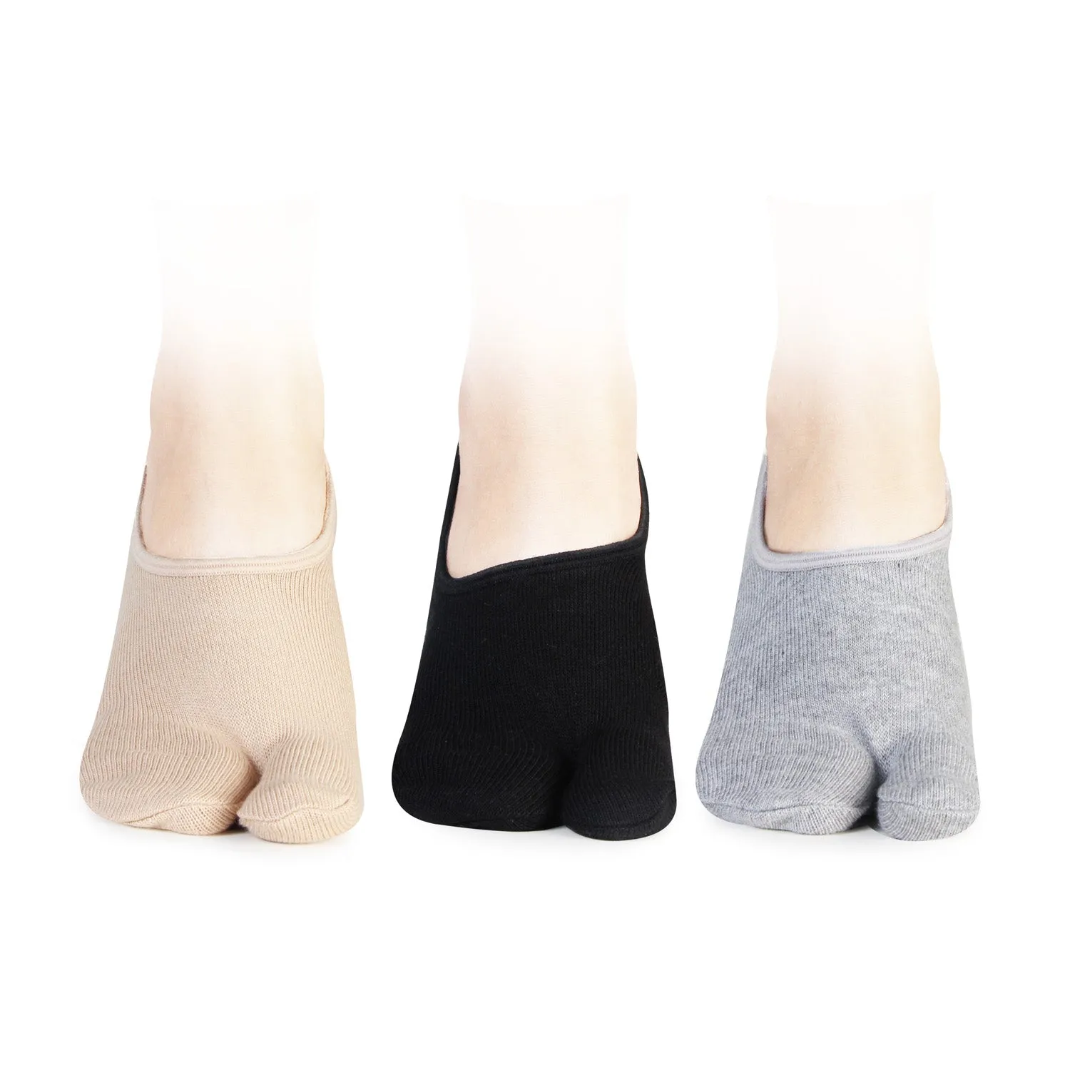Women's Solid Terry Thumb Loafers Socks - Pack Of 3
