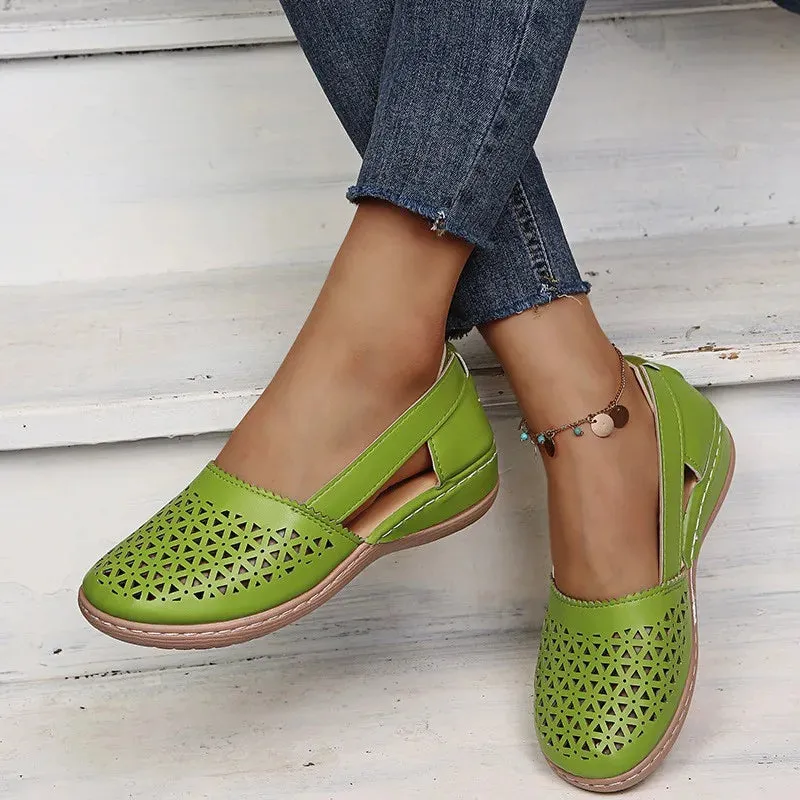 Women's Summer Flat Round Toe Sandals 2022 New Retro Button Sandals Comfy Mary Jane Comfortable Shoes for Women Plus Size 43